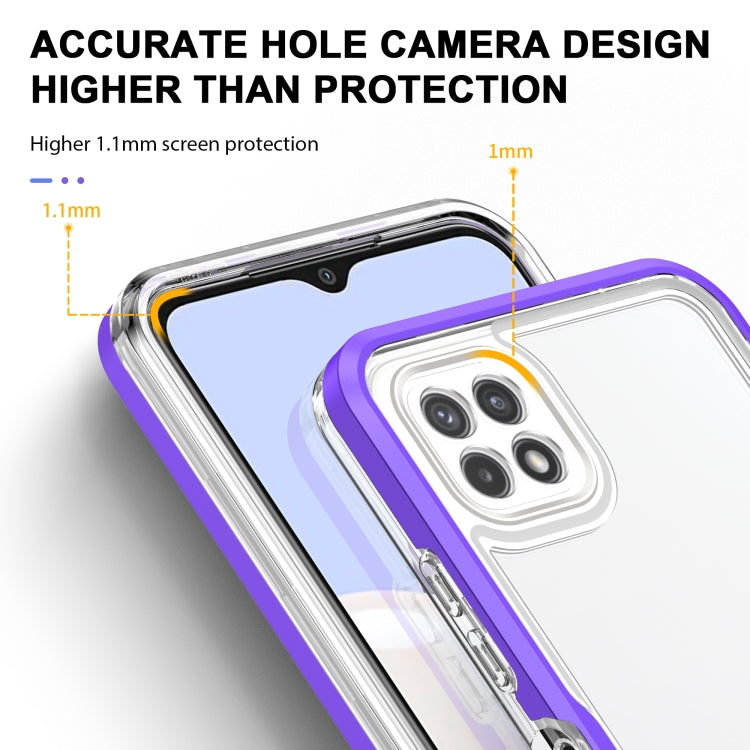 For Samsung Galaxy A22 5G Clear Acrylic+PC+TPU Shockproof Phone Case