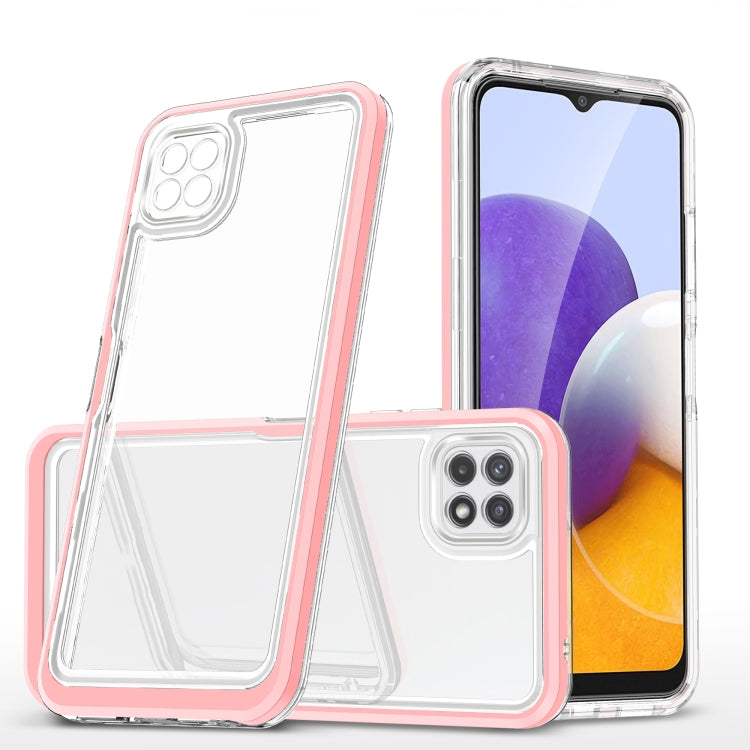 For Samsung Galaxy A22 5G Clear Acrylic+PC+TPU Shockproof Phone Case