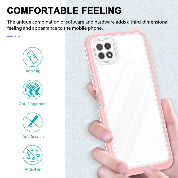 For Samsung Galaxy A22 5G Clear Acrylic+PC+TPU Shockproof Phone Case