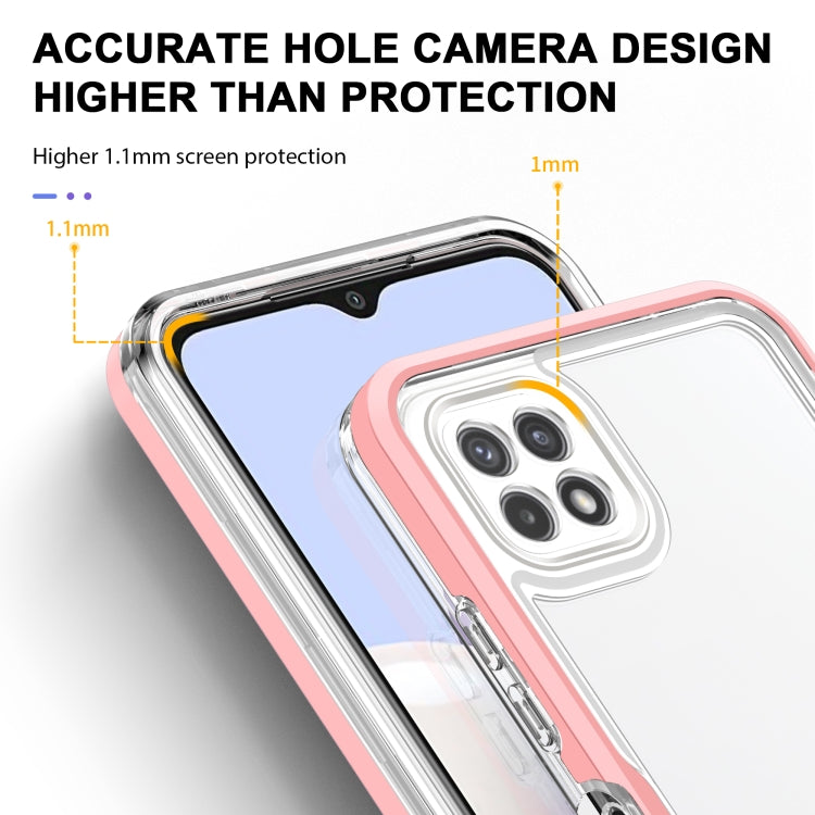 For Samsung Galaxy A22 5G Clear Acrylic+PC+TPU Shockproof Phone Case