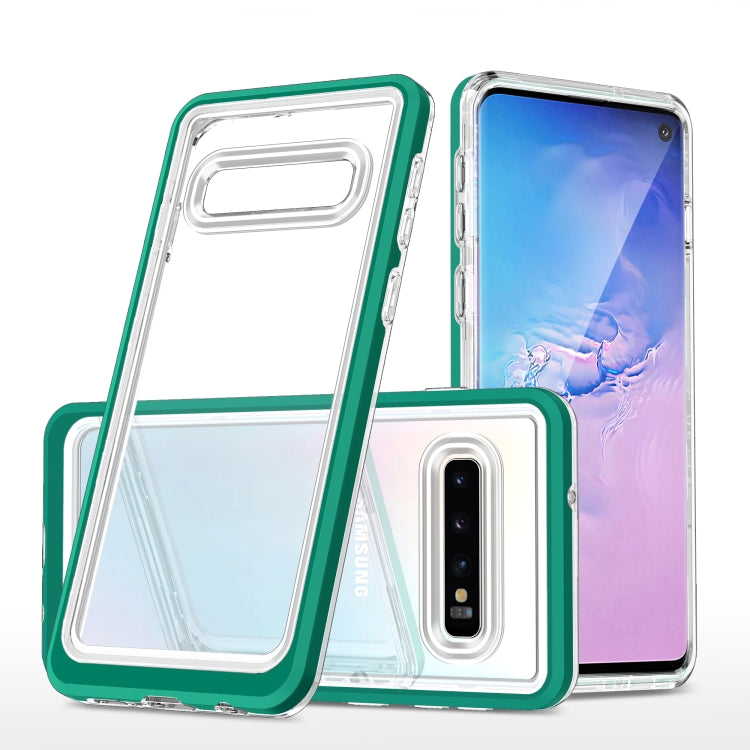 For Samsung Galaxy S10 Clear Acrylic+PC+TPU Shockproof Phone Case
