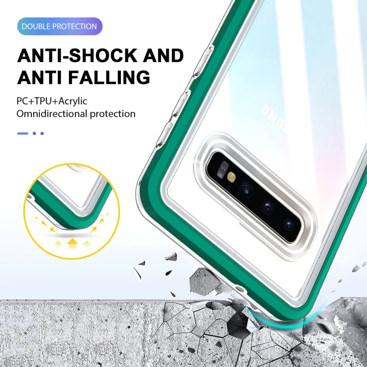 For Samsung Galaxy S10 Clear Acrylic+PC+TPU Shockproof Phone Case