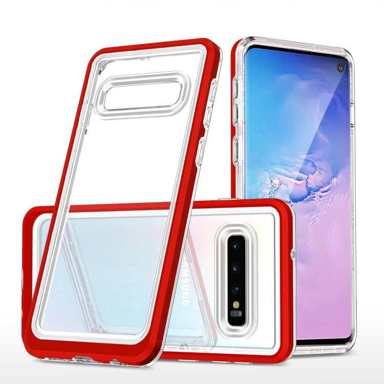 For Samsung Galaxy S10 Clear Acrylic+PC+TPU Shockproof Phone Case