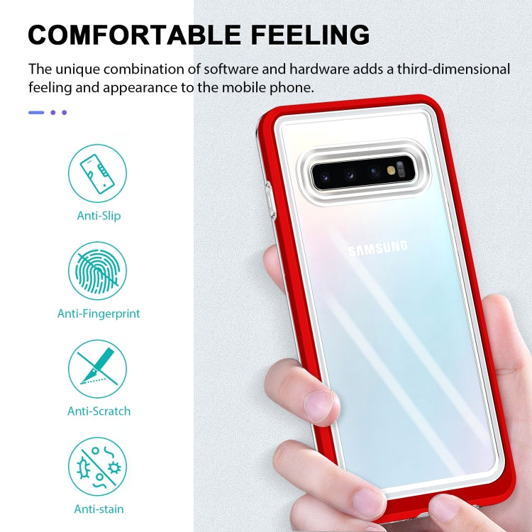 For Samsung Galaxy S10 Clear Acrylic+PC+TPU Shockproof Phone Case