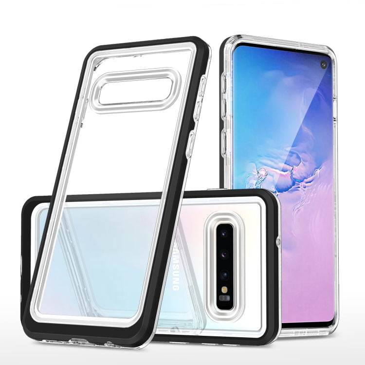 For Samsung Galaxy S10 Clear Acrylic+PC+TPU Shockproof Phone Case