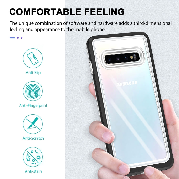 For Samsung Galaxy S10 Clear Acrylic+PC+TPU Shockproof Phone Case