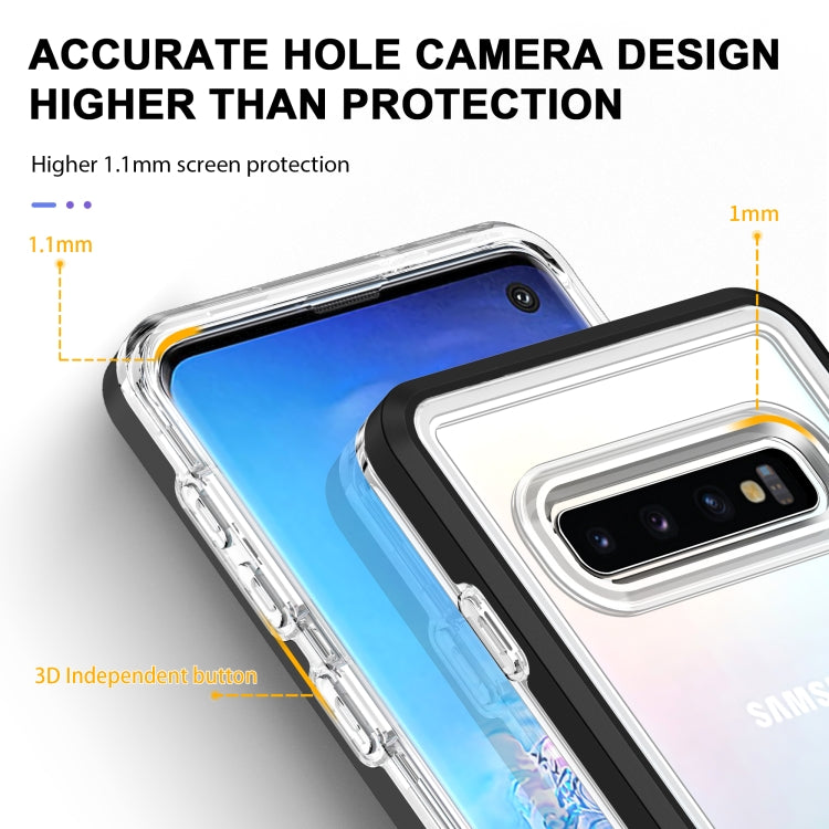 For Samsung Galaxy S10 Clear Acrylic+PC+TPU Shockproof Phone Case