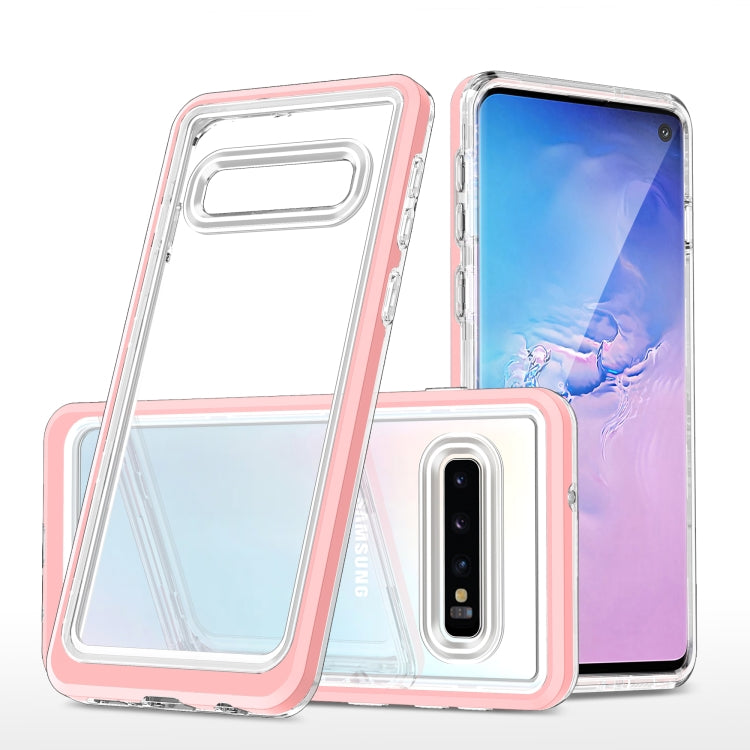 For Samsung Galaxy S10 Clear Acrylic+PC+TPU Shockproof Phone Case