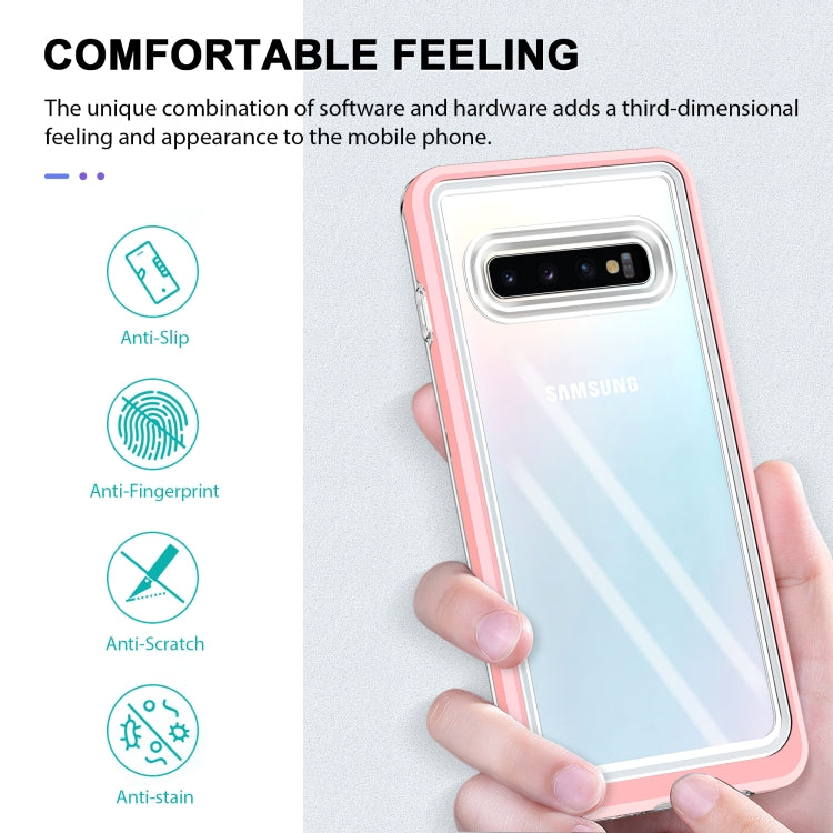 For Samsung Galaxy S10 Clear Acrylic+PC+TPU Shockproof Phone Case