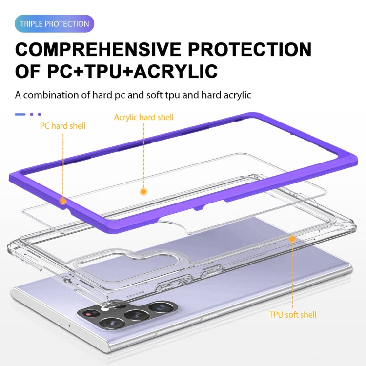For Samsung Galaxy S22 5G Clear Acrylic+PC+TPU Shockproof Phone Case