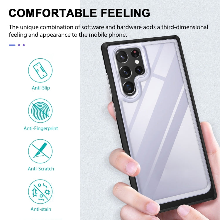 For Samsung Galaxy S22 5G Clear Acrylic+PC+TPU Shockproof Phone Case