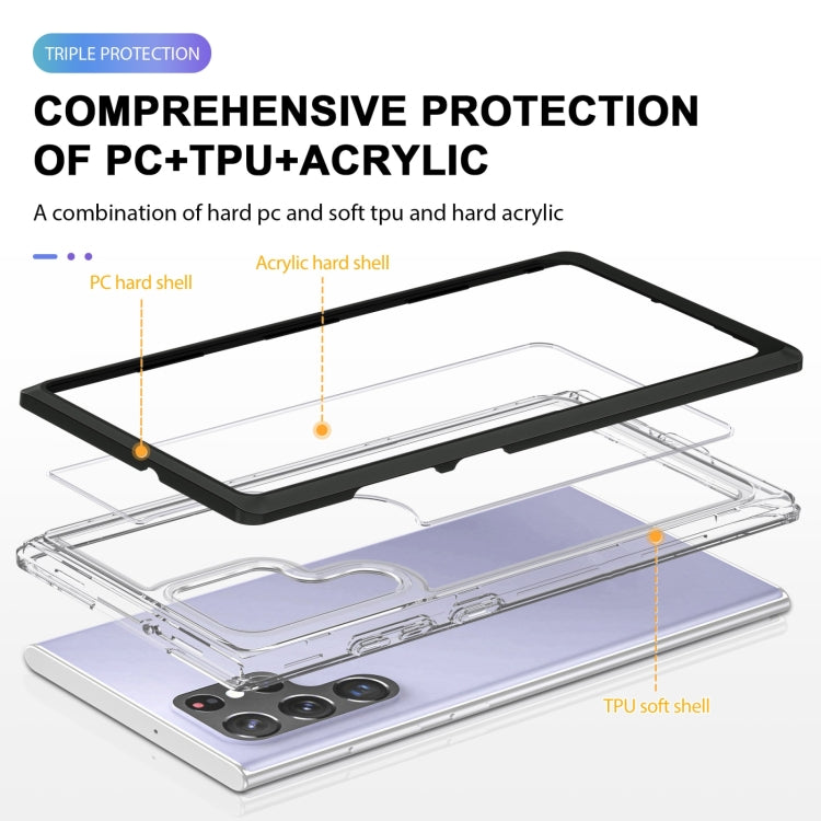 For Samsung Galaxy S22 5G Clear Acrylic+PC+TPU Shockproof Phone Case