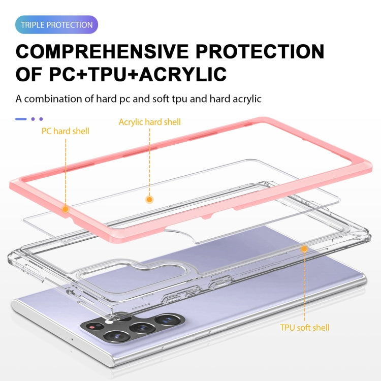 For Samsung Galaxy S22 5G Clear Acrylic+PC+TPU Shockproof Phone Case