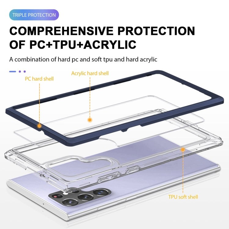 For Samsung Galaxy S22 5G Clear Acrylic+PC+TPU Shockproof Phone Case