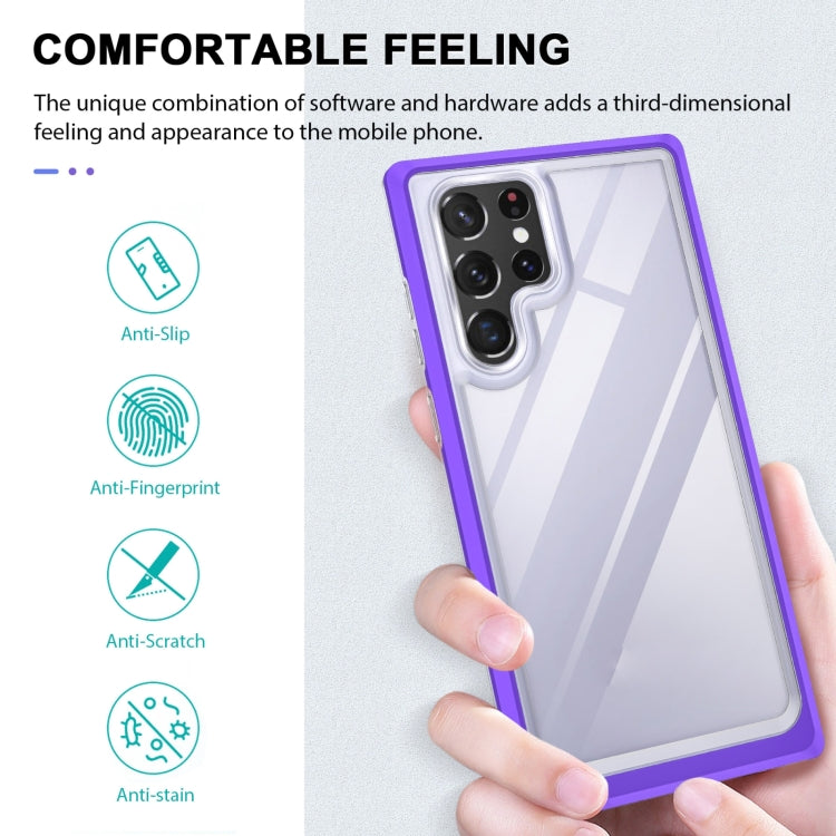 For Samsung Galaxy S22+ 5G Clear Acrylic+PC+TPU Shockproof Phone Case