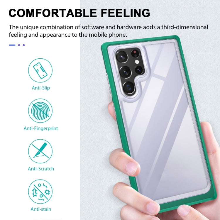 For Samsung Galaxy S22+ 5G Clear Acrylic+PC+TPU Shockproof Phone Case