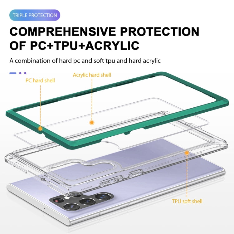For Samsung Galaxy S22+ 5G Clear Acrylic+PC+TPU Shockproof Phone Case