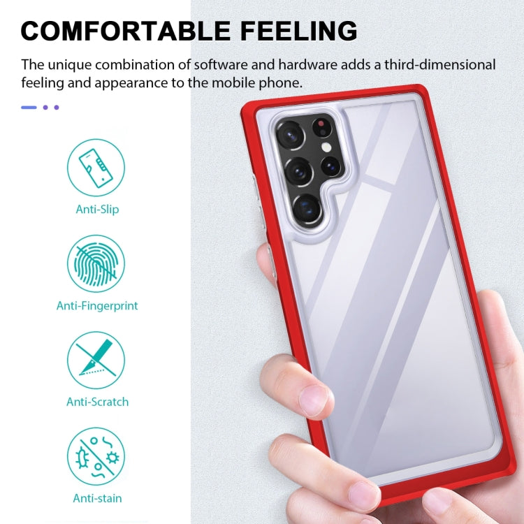 For Samsung Galaxy S22+ 5G Clear Acrylic+PC+TPU Shockproof Phone Case