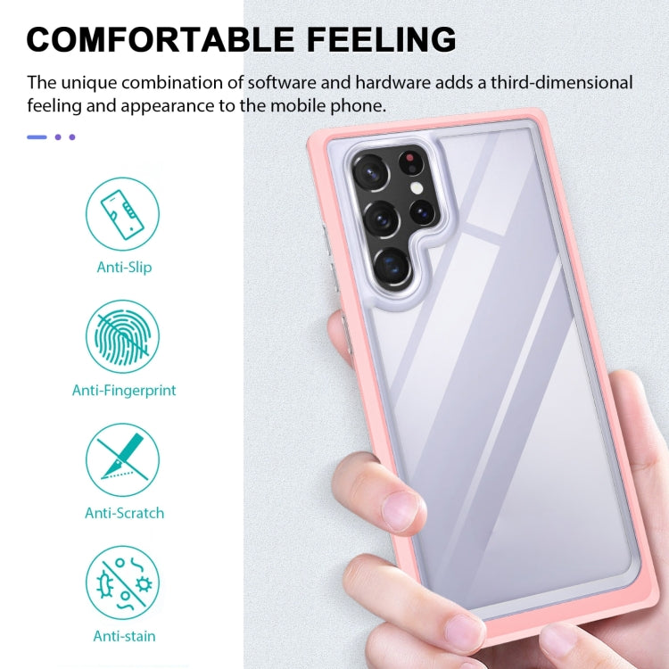 For Samsung Galaxy S22+ 5G Clear Acrylic+PC+TPU Shockproof Phone Case