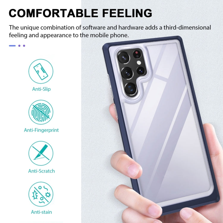 For Samsung Galaxy S22+ 5G Clear Acrylic+PC+TPU Shockproof Phone Case