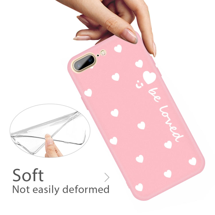 For iPhone 8 Plus / 7 Plus Smiling Face Multiple Love-hearts Pattern Colorful Frosted TPU Phone Protective Case