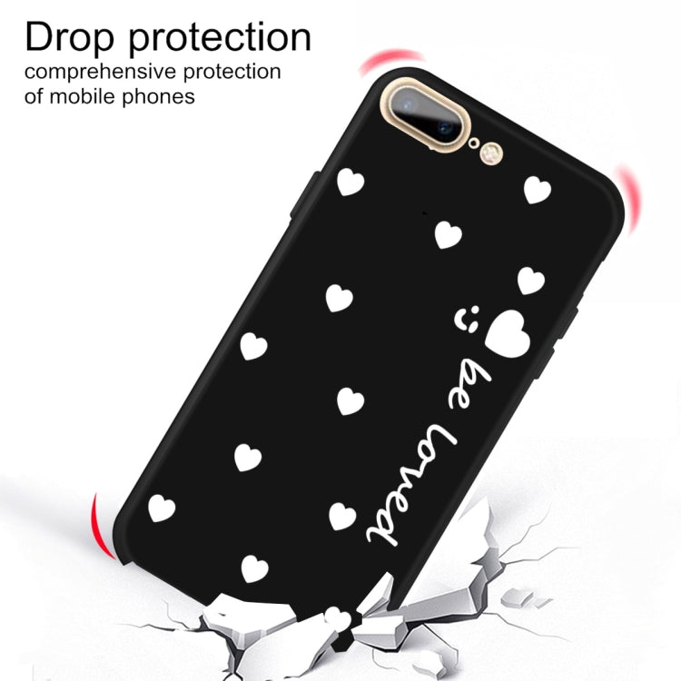 For iPhone 8 Plus / 7 Plus Smiling Face Multiple Love-hearts Pattern Colorful Frosted TPU Phone Protective Case