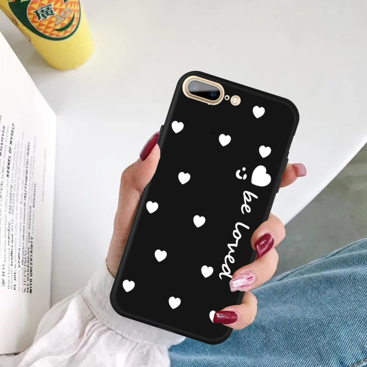 For iPhone 8 Plus / 7 Plus Smiling Face Multiple Love-hearts Pattern Colorful Frosted TPU Phone Protective Case
