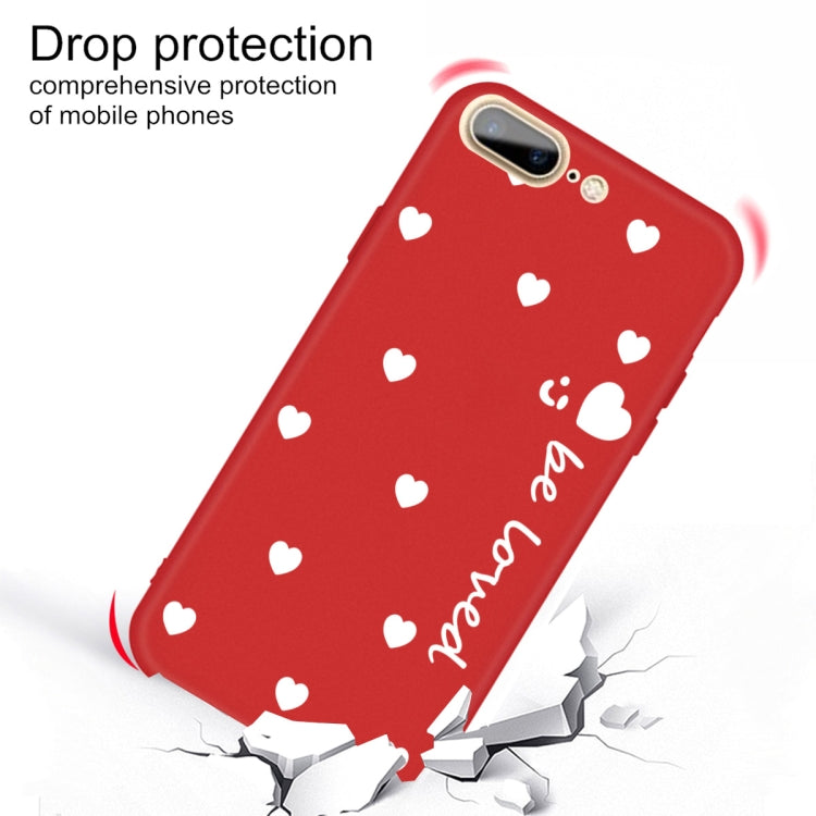 For iPhone 8 Plus / 7 Plus Smiling Face Multiple Love-hearts Pattern Colorful Frosted TPU Phone Protective Case