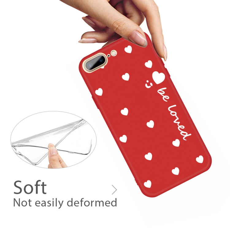 For iPhone 8 Plus / 7 Plus Smiling Face Multiple Love-hearts Pattern Colorful Frosted TPU Phone Protective Case