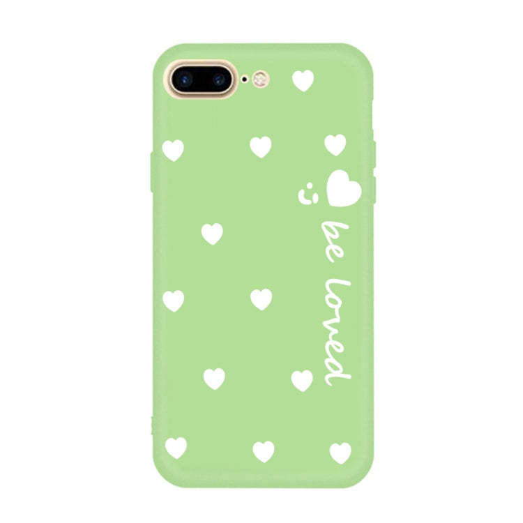 For iPhone 8 Plus / 7 Plus Smiling Face Multiple Love-hearts Pattern Colorful Frosted TPU Phone Protective Case