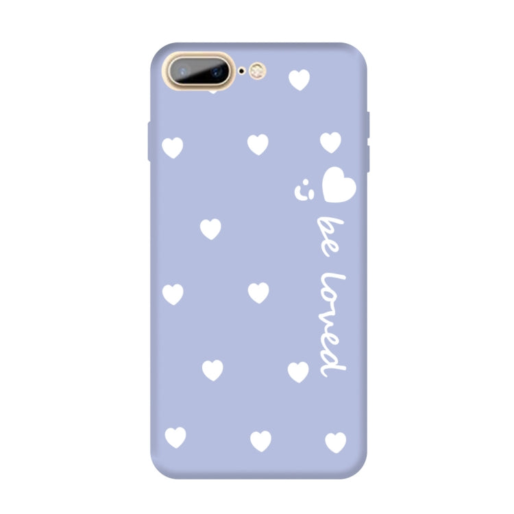 For iPhone 8 Plus / 7 Plus Smiling Face Multiple Love-hearts Pattern Colorful Frosted TPU Phone Protective Case