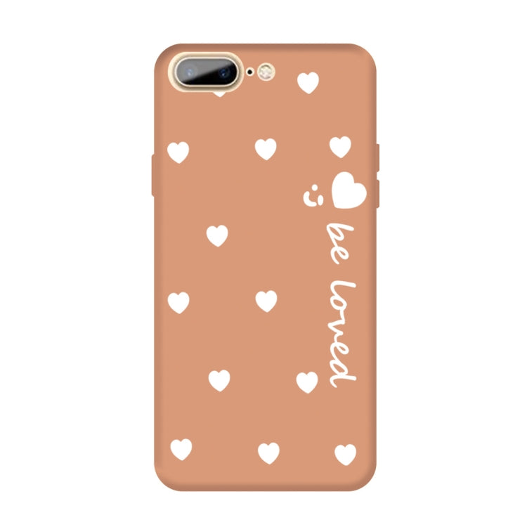 For iPhone 8 Plus / 7 Plus Smiling Face Multiple Love-hearts Pattern Colorful Frosted TPU Phone Protective Case