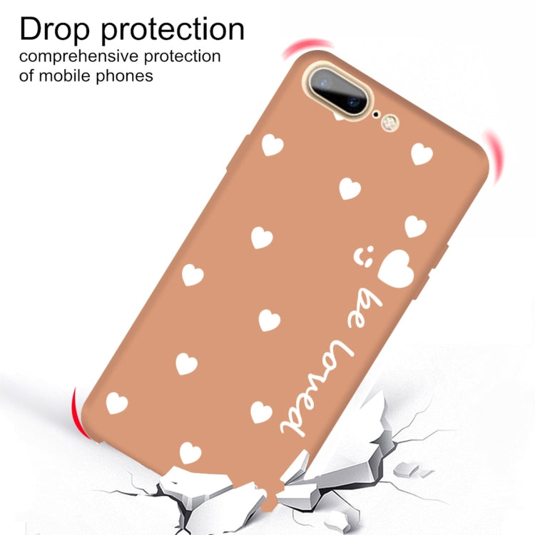 For iPhone 8 Plus / 7 Plus Smiling Face Multiple Love-hearts Pattern Colorful Frosted TPU Phone Protective Case