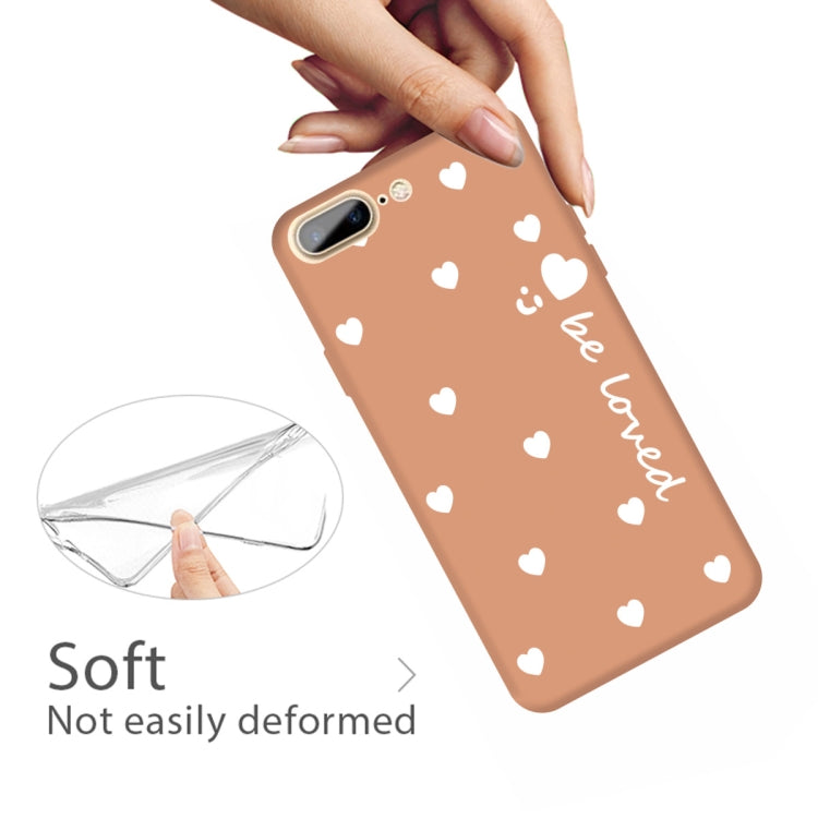 For iPhone 8 Plus / 7 Plus Smiling Face Multiple Love-hearts Pattern Colorful Frosted TPU Phone Protective Case