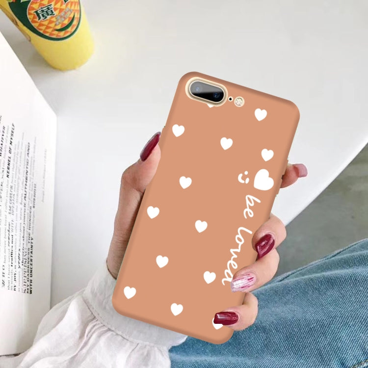 For iPhone 8 Plus / 7 Plus Smiling Face Multiple Love-hearts Pattern Colorful Frosted TPU Phone Protective Case