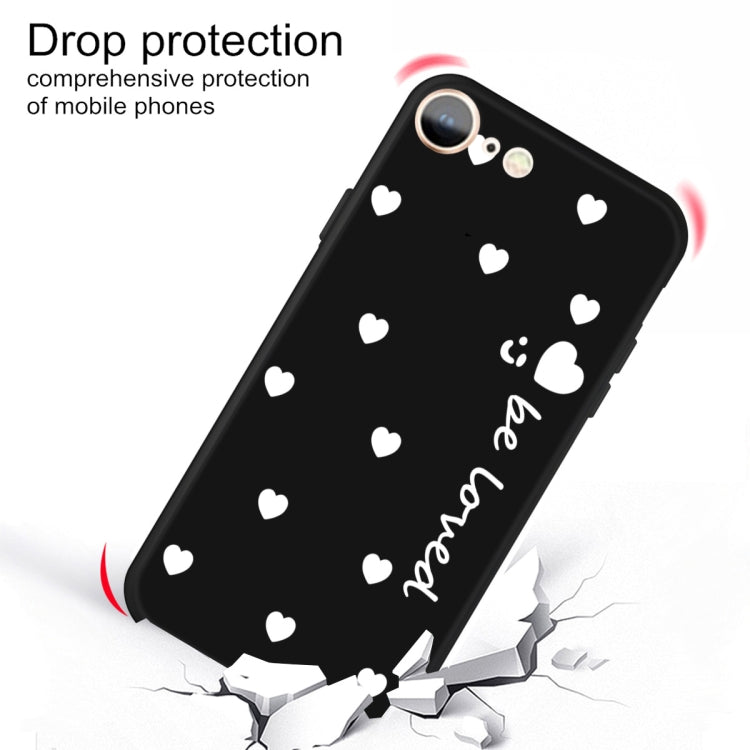 For iPhone SE 2022 / SE 2020 / 8 / 7 Smiling Face Multiple Love-hearts Pattern Colorful Frosted TPU Phone Protective Case
