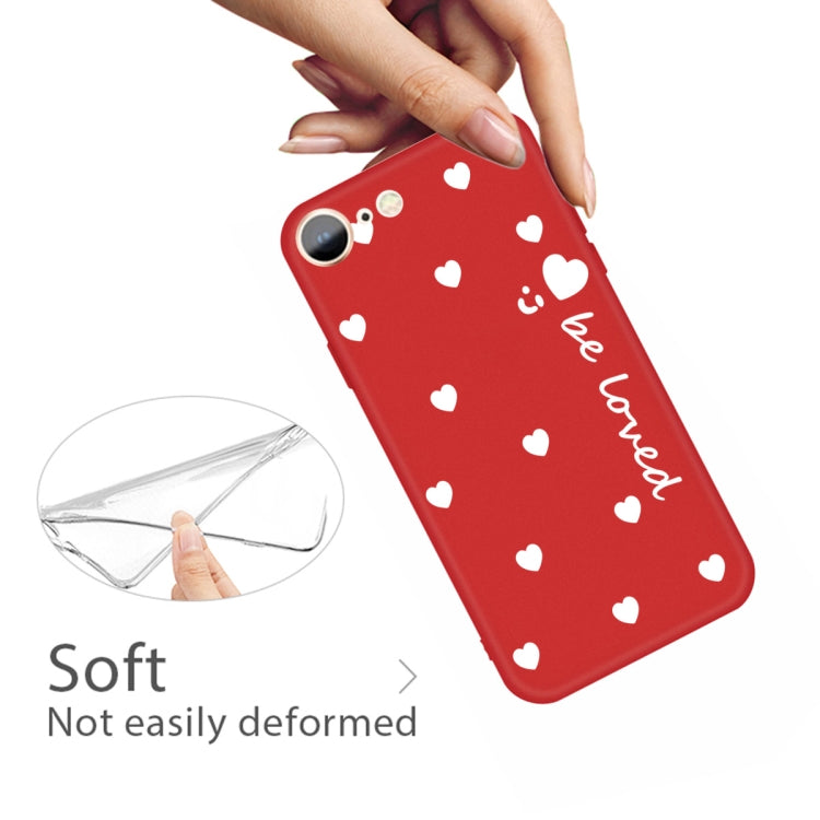 For iPhone SE 2022 / SE 2020 / 8 / 7 Smiling Face Multiple Love-hearts Pattern Colorful Frosted TPU Phone Protective Case