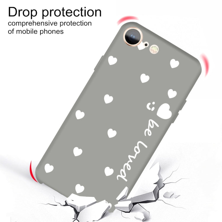 For iPhone SE 2022 / SE 2020 / 8 / 7 Smiling Face Multiple Love-hearts Pattern Colorful Frosted TPU Phone Protective Case