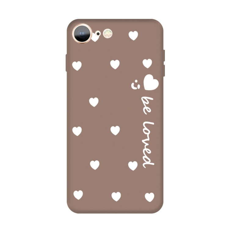 For iPhone SE 2022 / SE 2020 / 8 / 7 Smiling Face Multiple Love-hearts Pattern Colorful Frosted TPU Phone Protective Case