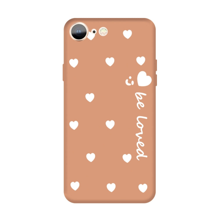 For iPhone SE 2022 / SE 2020 / 8 / 7 Smiling Face Multiple Love-hearts Pattern Colorful Frosted TPU Phone Protective Case