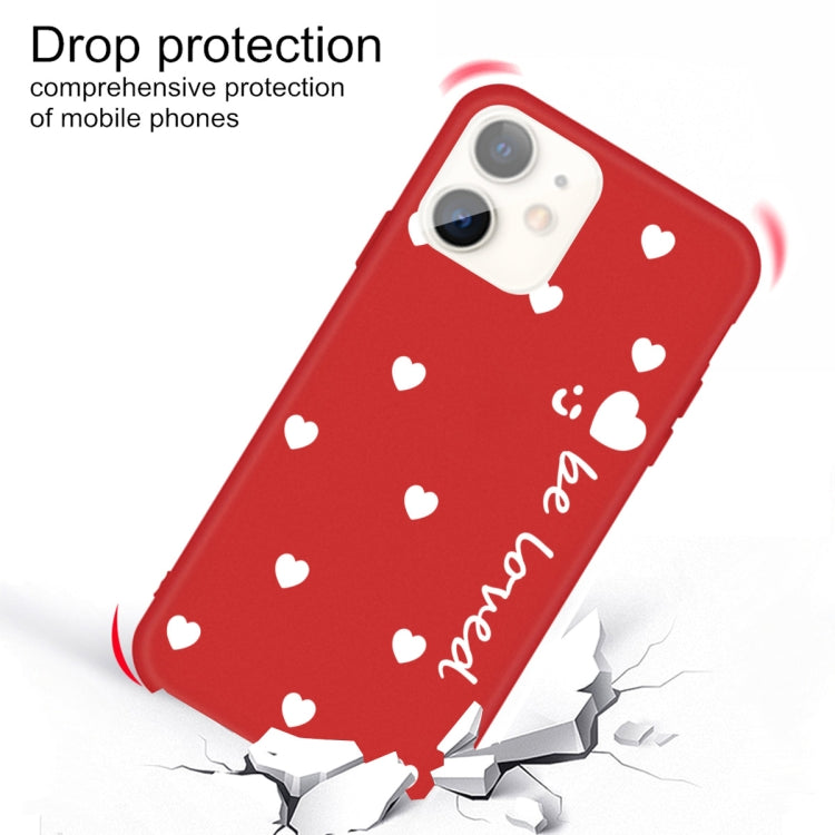 For iPhone 11 Smiling Face Multiple Love-hearts Pattern Colorful Frosted TPU Phone Protective Case