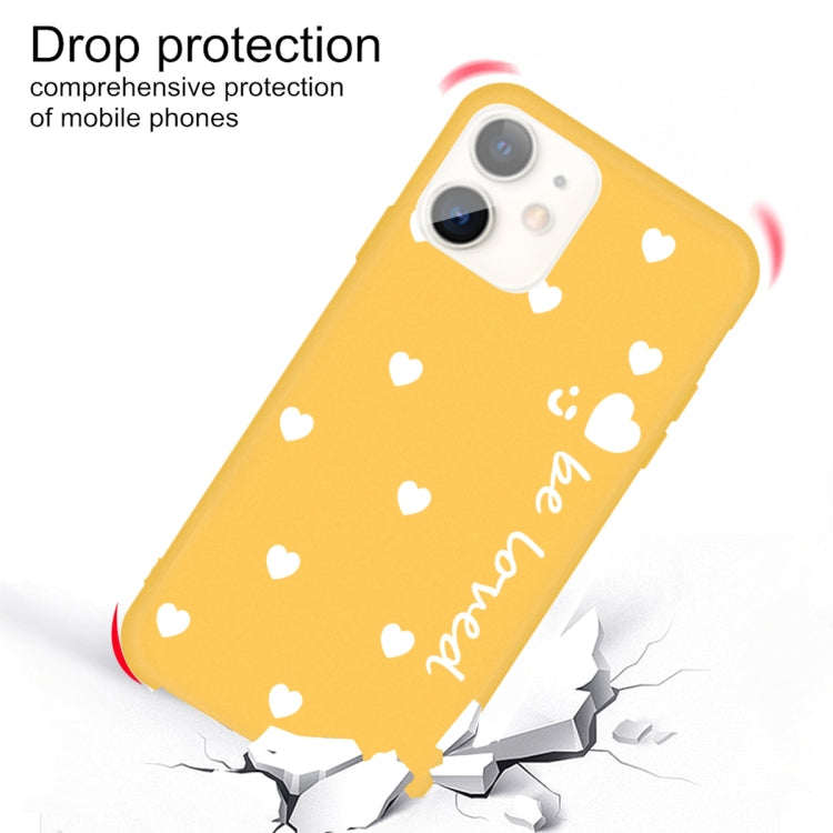 For iPhone 11 Smiling Face Multiple Love-hearts Pattern Colorful Frosted TPU Phone Protective Case