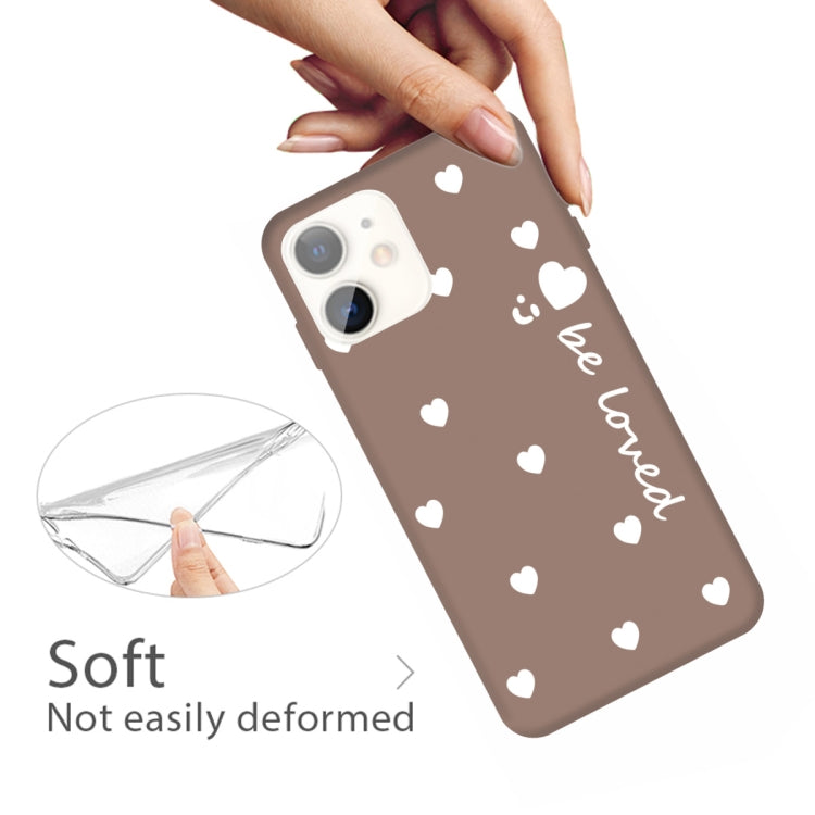 For iPhone 11 Smiling Face Multiple Love-hearts Pattern Colorful Frosted TPU Phone Protective Case