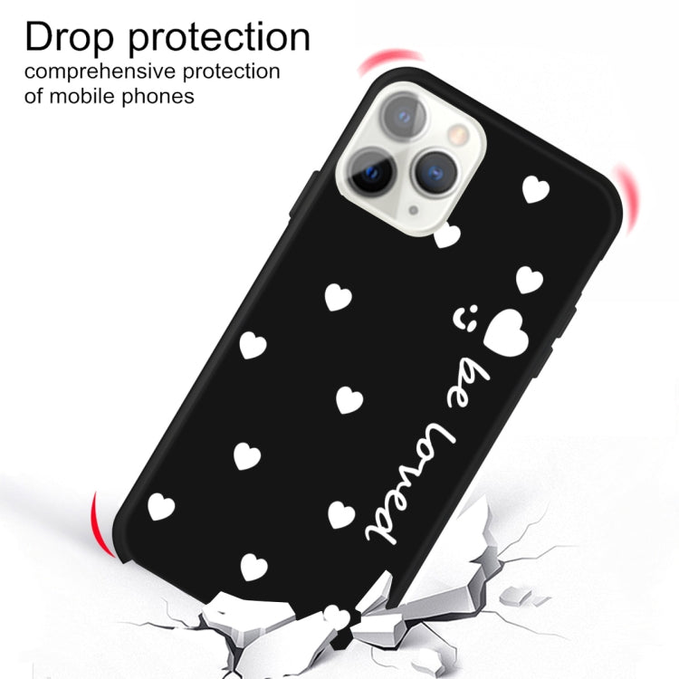 For iPhone 11 Pro Smiling Face Multiple Love-hearts Pattern Colorful Frosted TPU Phone Protective Case