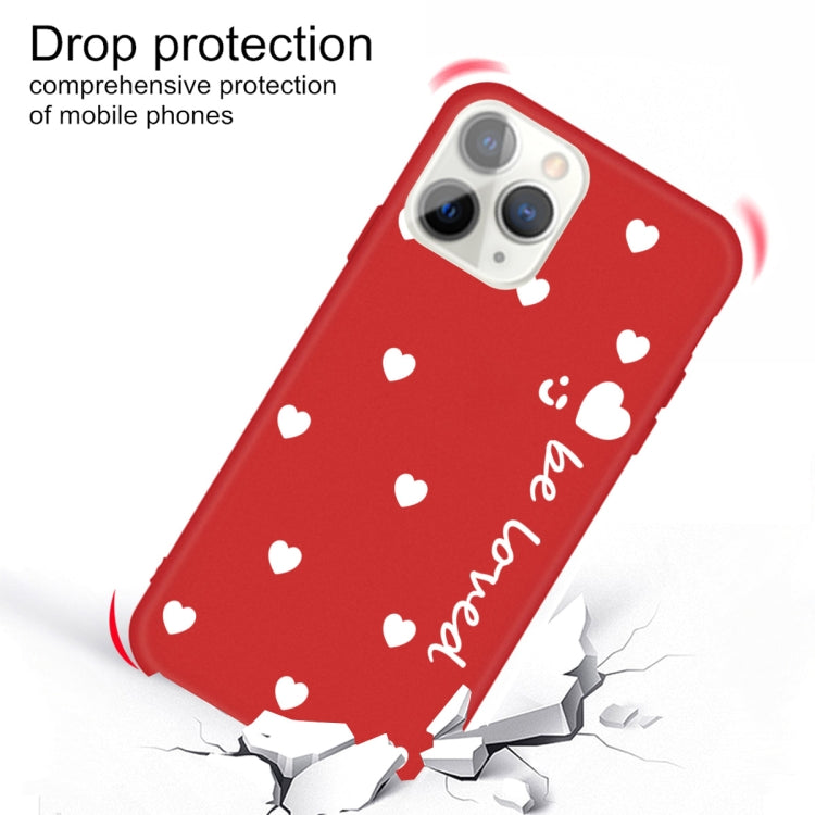 For iPhone 11 Pro Smiling Face Multiple Love-hearts Pattern Colorful Frosted TPU Phone Protective Case