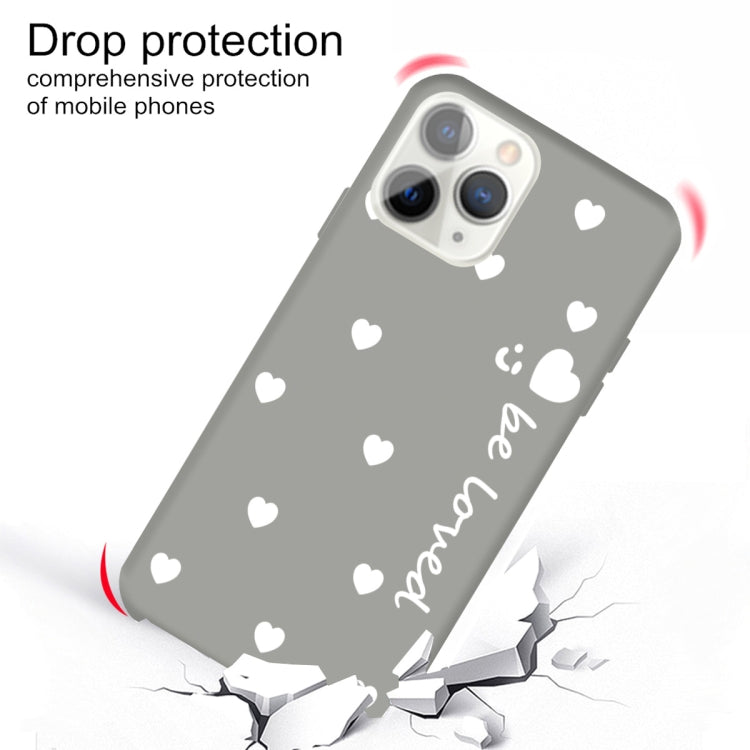 For iPhone 11 Pro Smiling Face Multiple Love-hearts Pattern Colorful Frosted TPU Phone Protective Case