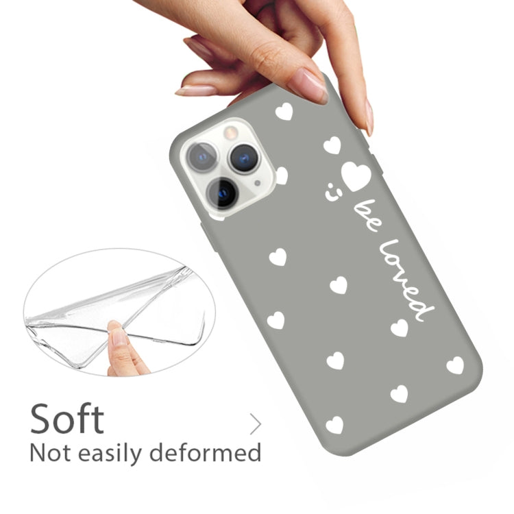 For iPhone 11 Pro Smiling Face Multiple Love-hearts Pattern Colorful Frosted TPU Phone Protective Case