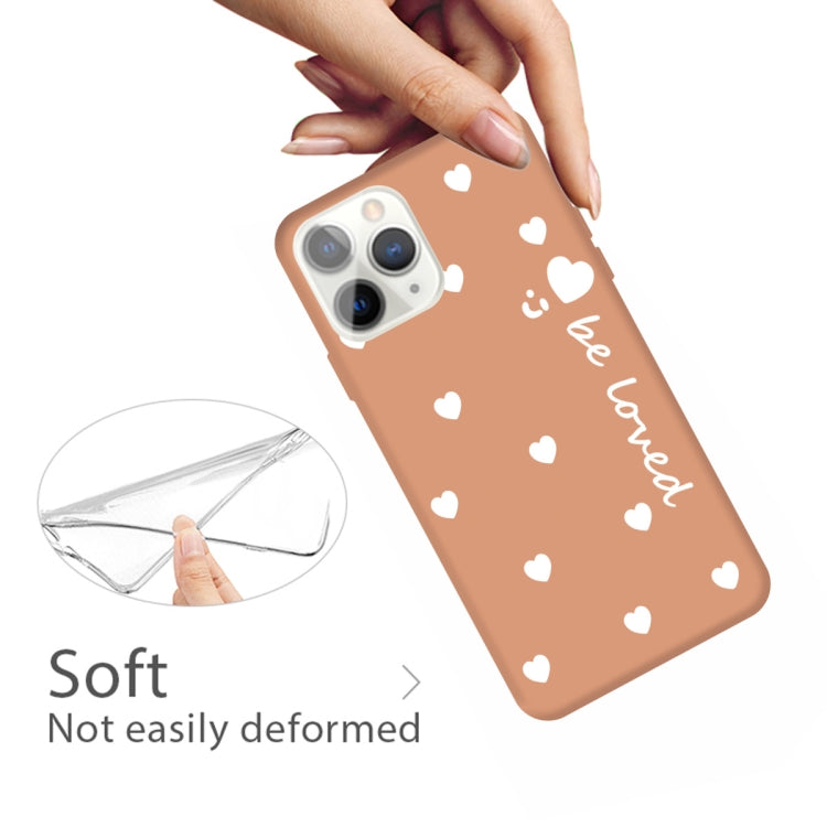 For iPhone 11 Pro Smiling Face Multiple Love-hearts Pattern Colorful Frosted TPU Phone Protective Case