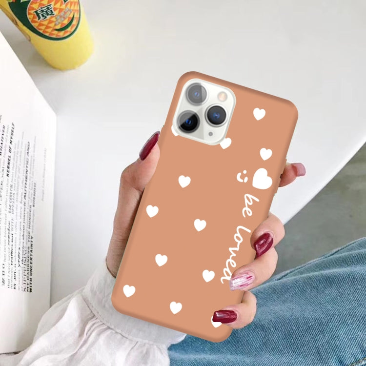 For iPhone 11 Pro Smiling Face Multiple Love-hearts Pattern Colorful Frosted TPU Phone Protective Case
