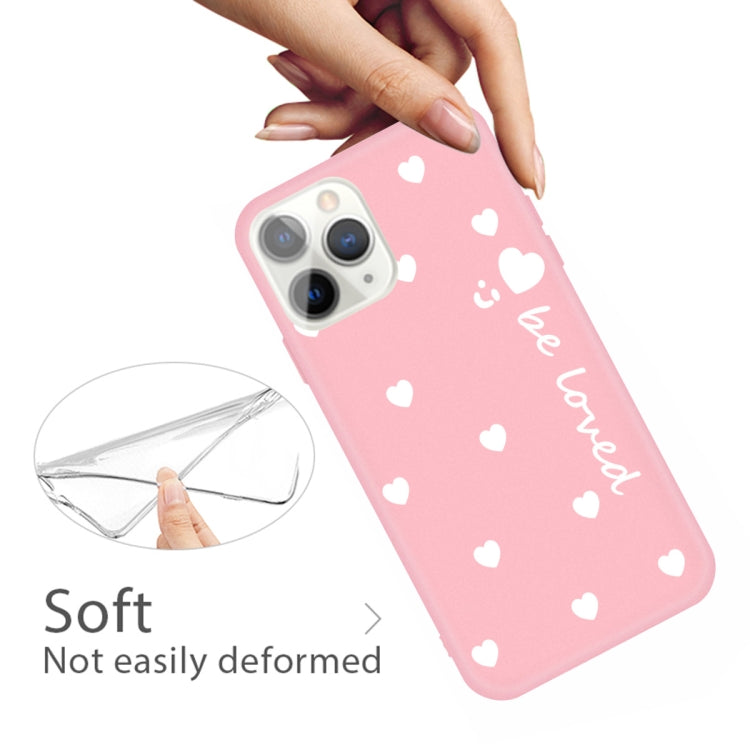 For iPhone 11 Pro Max Smiling Face Multiple Love-hearts Pattern Colorful Frosted TPU Phone Protective Case